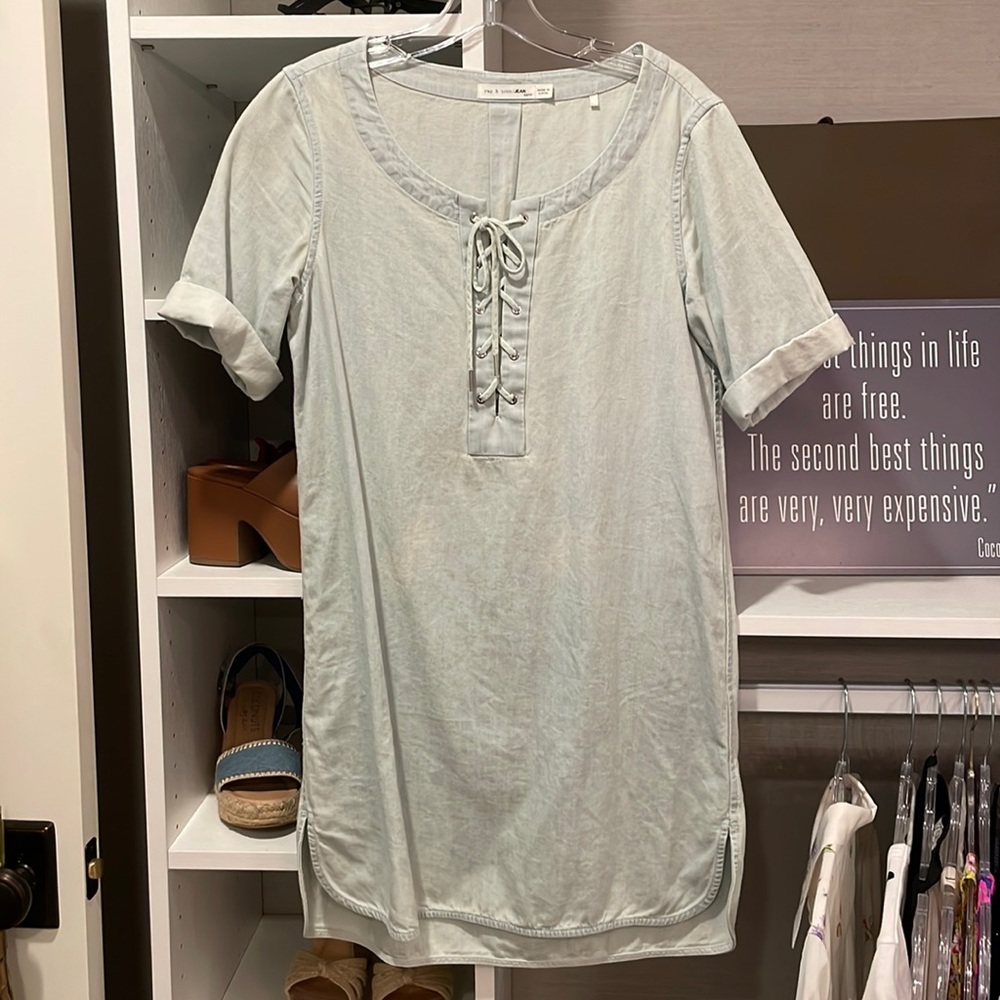 Rag & Bone/JEAN cotton denim lace up dress, size XS
